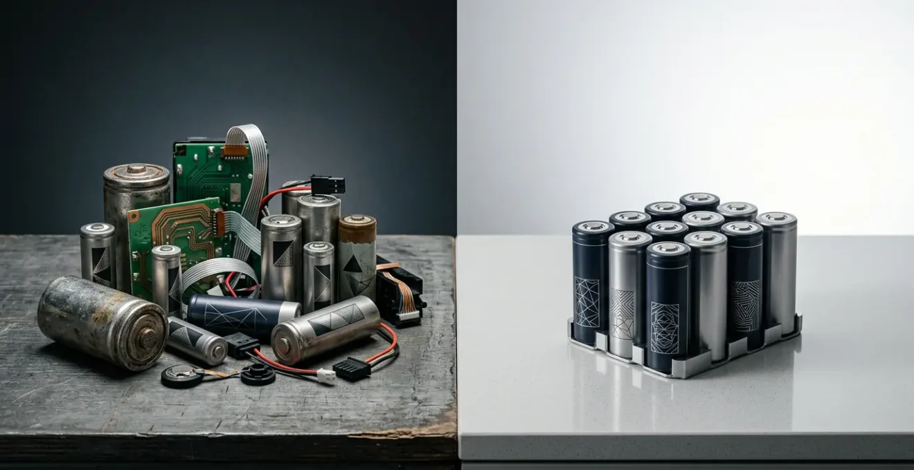 Comparaison visuelle de batteries de vélos électriques montrant l'évolution technologique entre 2018 et 2024
