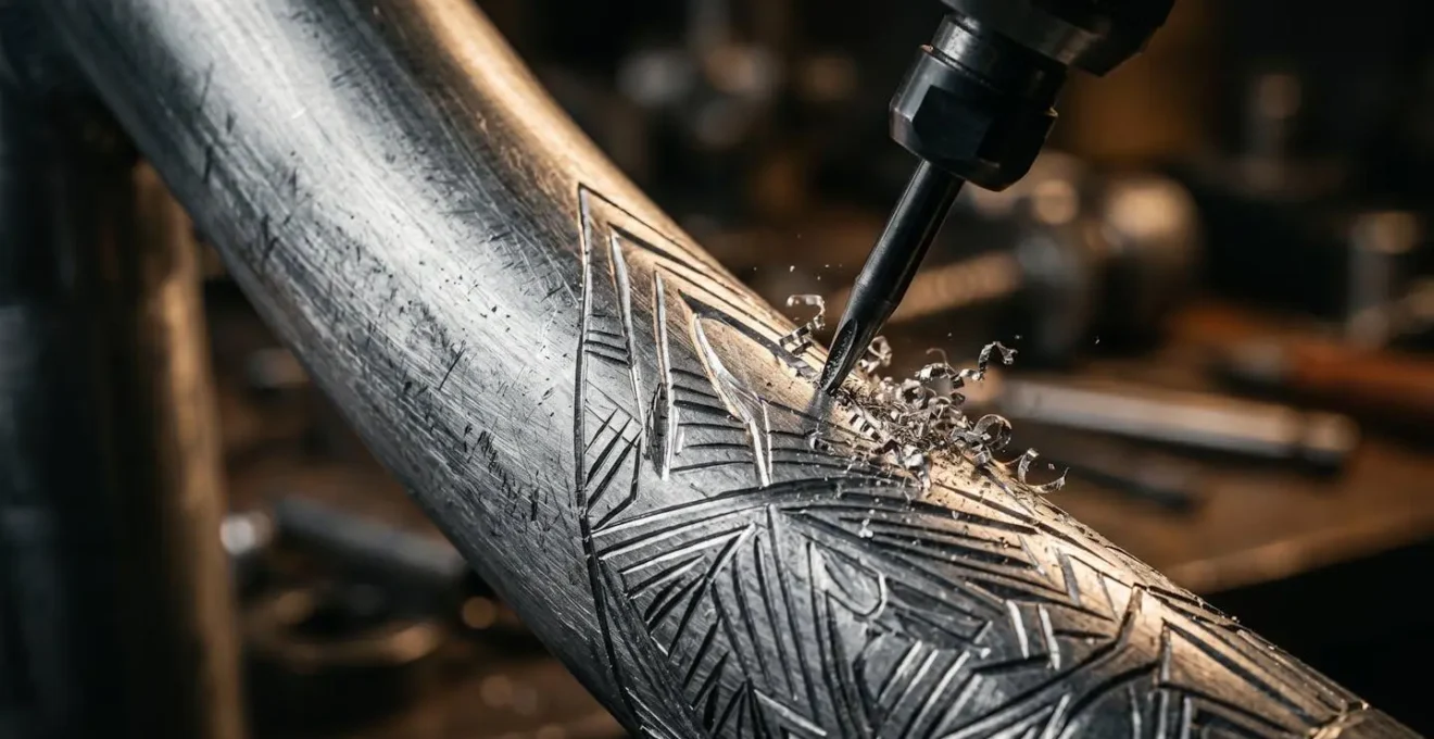 Processus de gravage Bicycode sur le cadre d'un vélo électrique